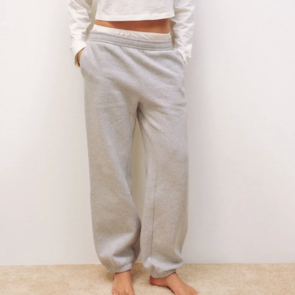 NWOT reformation skye boyfriend organic cotton sweatpants mid rise